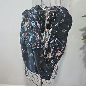 Elegant Black Women's Top with Floral Design